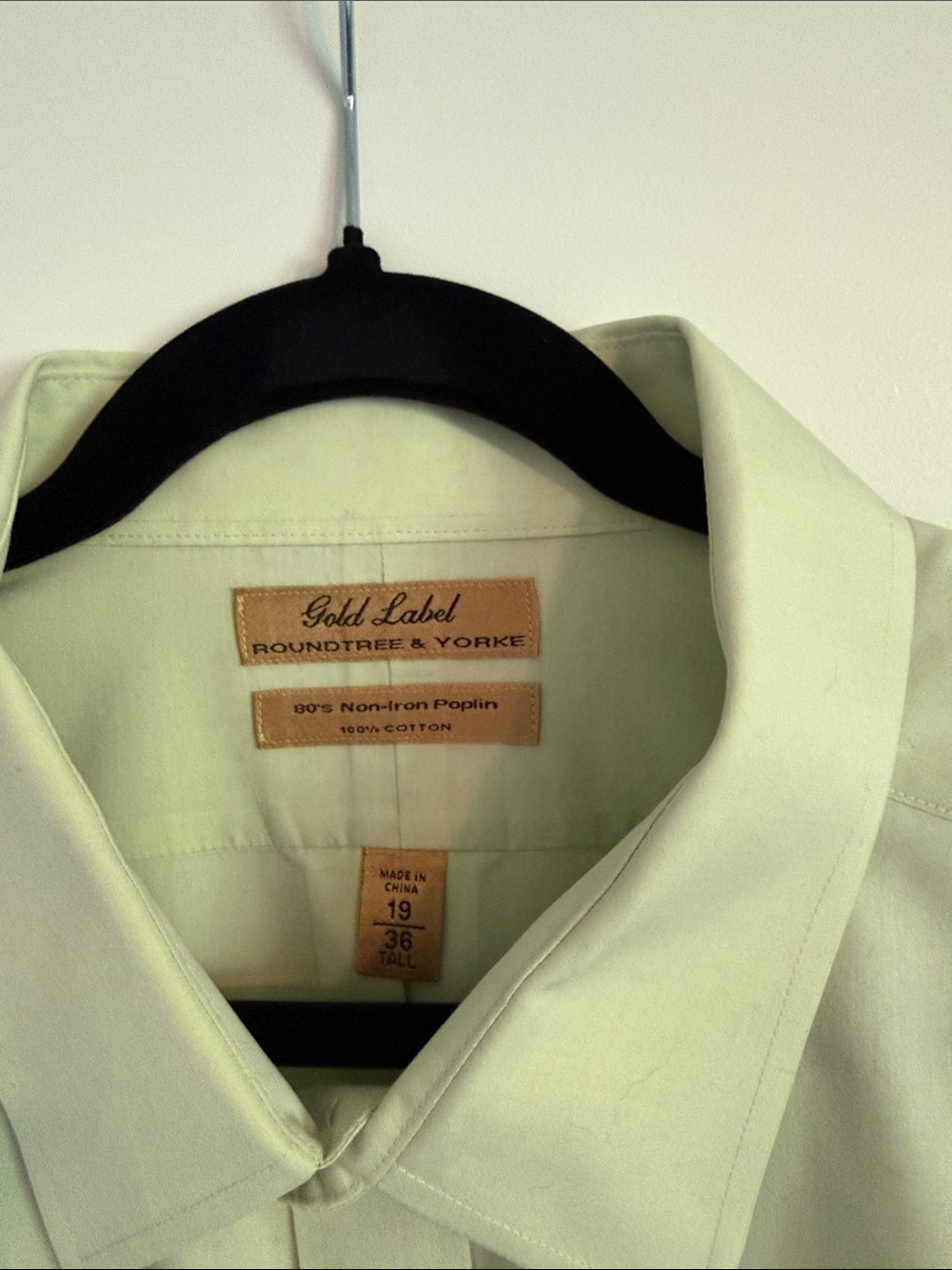 Roundtree & Yorke Gold Label Men's Light Green Dress Shirt
